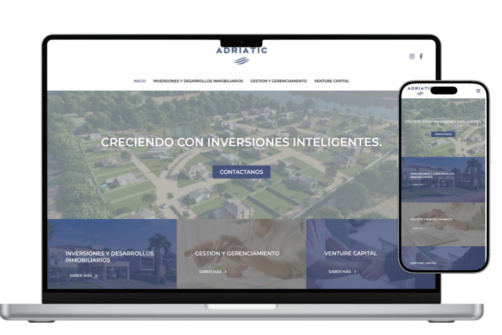 muestra diseño web adriatic, diseño web, agencia taps, agencia de marketing digital en paraguay