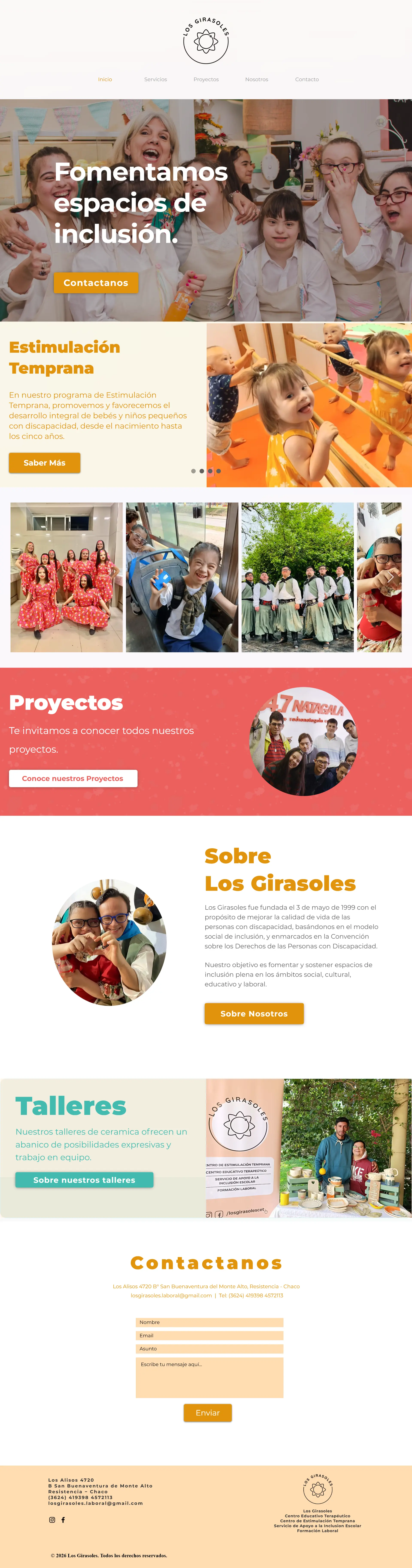 screen sitio web los girasoles, diseño web en resistencia, diseño web en chaco, agencia taps