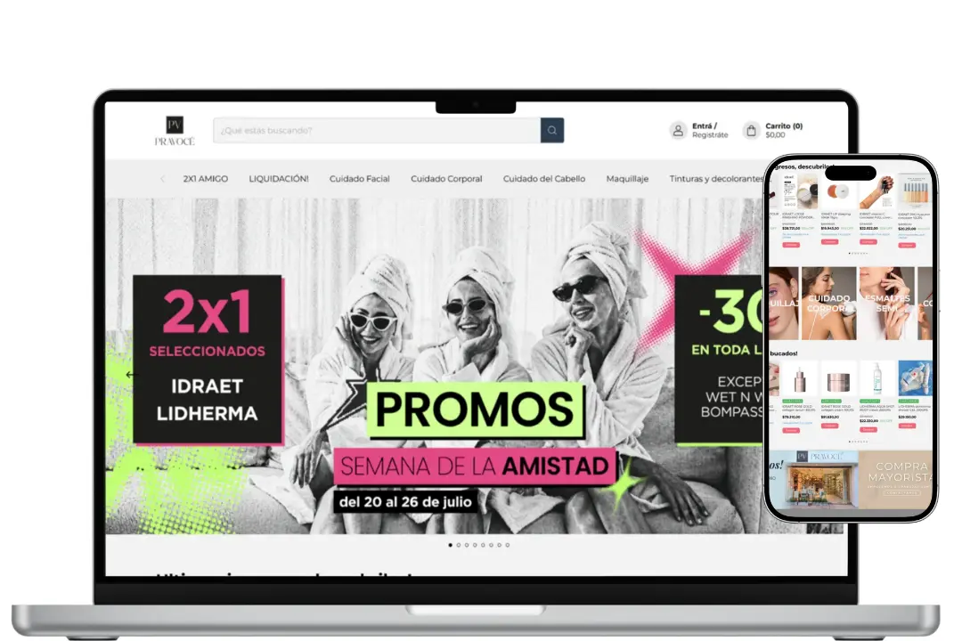 imagen muestra tienda online pravoce, ecommerce agencia taps