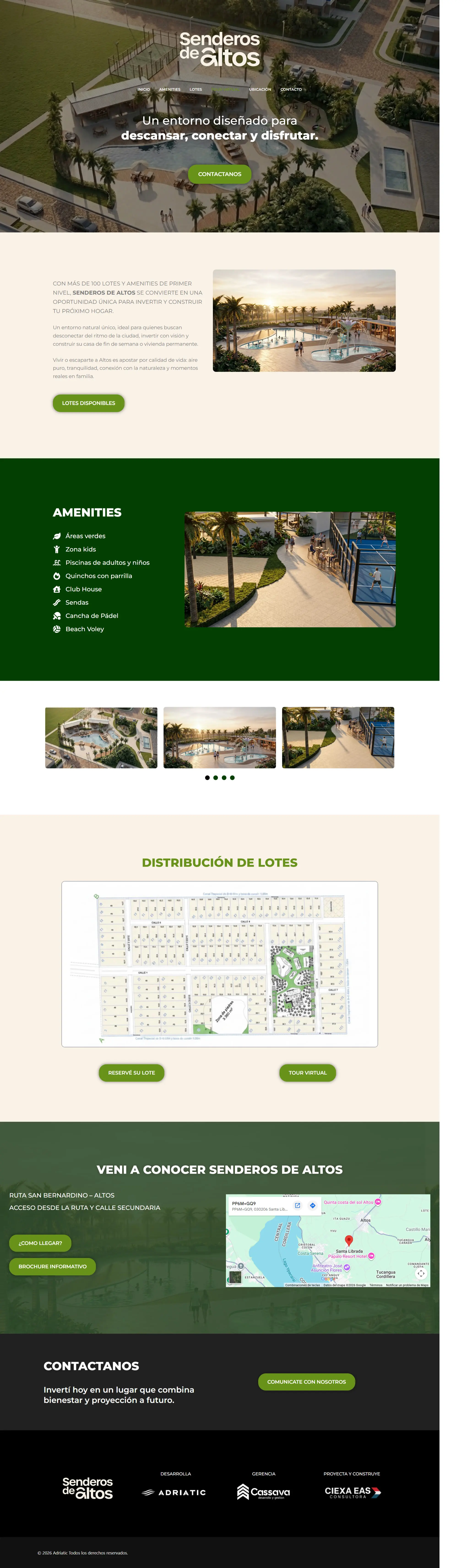 maquetacion landing page senderos, diseño web en paraguay, agencia taps