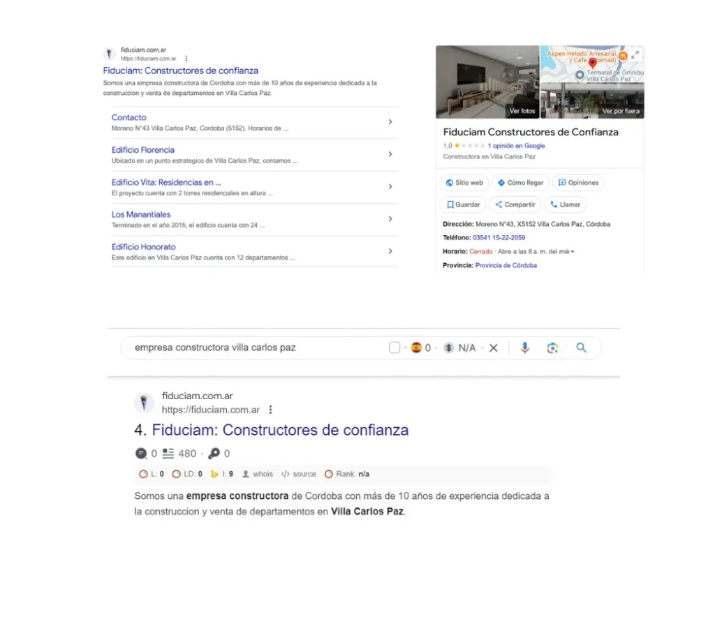 resultados de busqueda con SEO
